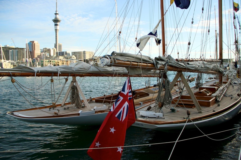 Classic yachts in Auckland’s Viaduct Harbour for the 2012 Southern Trust Classic Yacht Regatta © Richard Gladwell www.photosport.co.nz